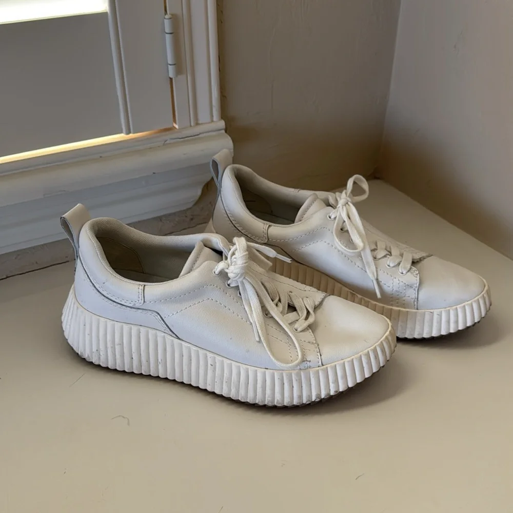 Dolce Vita White Lace-Up Sneakers - Picture 2 of 5